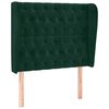 vidaXL T&ecirc;te de lit avec oreilles Vert fonc&eacute; 93x23x118/128 cm Velours