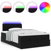 vidaXL Lit ottoman avec matelas et LED noir 120x190 cm velours