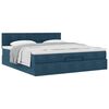 VidaXL Cadre de lit ottoman avec matelas bleu fonc&eacute; 180x200 cm velours