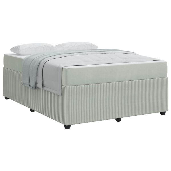 vidaXL Cadre de lit avec matelas Gris clair 160 x 200 cm tissu