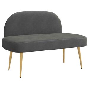 vidaXL Banc rembourr&eacute; avec dossier Gris fonc&eacute; 110 x 60 x 76 cm