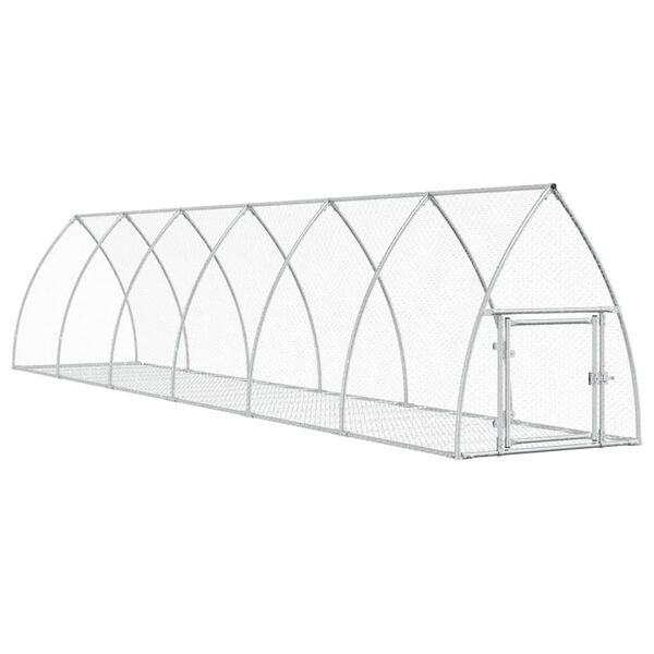 vidaXL Clapier argenté 600x105x120 cm acier galvanisé