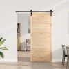 vidaXL Porte coulissante Marron 80 x 208 cm Bois massif en pin