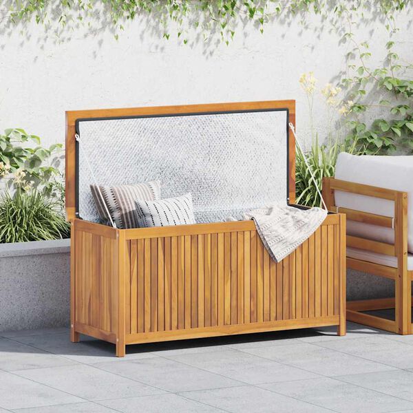 vidaXL Boîte de rangement de jardin 120x50x58 cm bois de teck solide