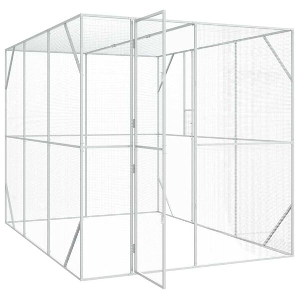 vidaXL Cage pour oiseaux Anthracite 210 x 304 x 213 cm Acier galvanis&eacute;