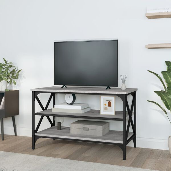 vidaXL Meuble TV Sonoma gris 80x40x50 cm Bois d'ing&eacute;nierie