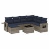 vidaXL Ensemble de canap&eacute; de jardin 8 pcs avec coussins gris r&eacute;sine tress&eacute;e