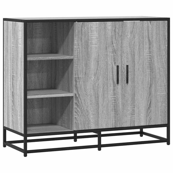 vidaXL Buffet sonoma gris 92x35x76 cm bois d'ing&eacute;nierie