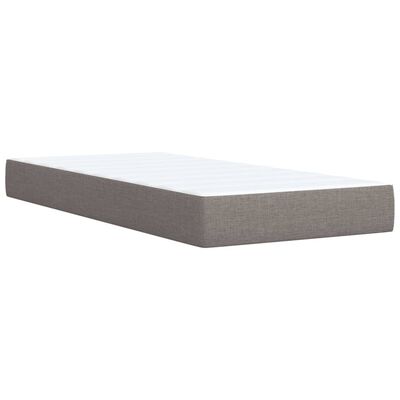 vidaXL Sommier à lattes de lit avec matelas Taupe 100x200 cm Tissu