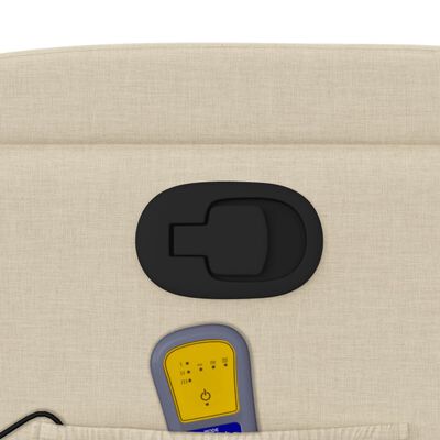 vidaXL Fauteuil inclinable de massage Crème Tissu