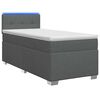 vidaXL Lit de box spring avec matelas et LED Gris fonc&eacute; Simple Tissu
