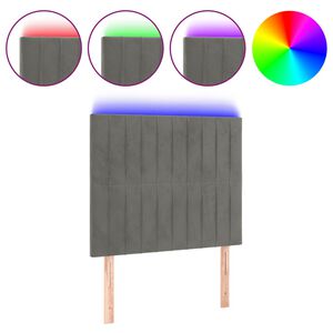 vidaXL T&ecirc;te de lit &agrave; LED Gris clair 80x5x118/128 cm Velours