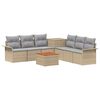vidaXL Ensemble de Canap&eacute;s 8 pc Beige et Gris clair 55 x 55 x 37 cm