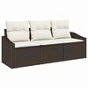 vidaXL Ensemble de Canap&eacute;s 3 pc Marron polyrotin