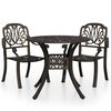 vidaXL Ensemble de bistro 3 pcs Aluminium coul&eacute; Bronze