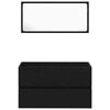 vidaXL Ensemble de mobilier de salle de bain 3 pcs Ch&ecirc;ne noir