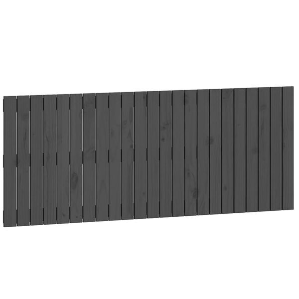 vidaXL T&ecirc;te de lit murale Gris 147x3x60 cm Bois massif de pin