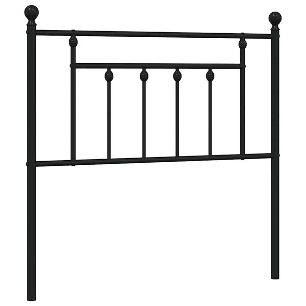 vidaXL T&ecirc;te de lit de remplacement m&eacute;tal noir 90 cm
