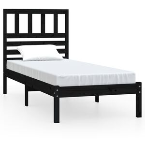 vidaXL Cadre de lit sans matelas noir bois massif de pin 100x200 cm