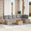 vidaXL Ensemble de canap&eacute; de jardin 8 pcs Beige Poly rotin