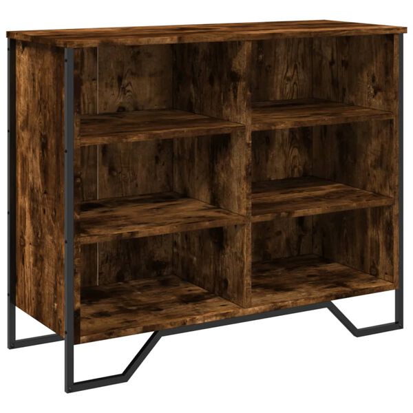 vidaXL Buffet chêne fumé 91x35,5x74,5 cm bois d'ingénierie