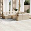 vidaXL Salon de jardin avec coussins 13 pcs beige r&eacute;sine tress&eacute;e