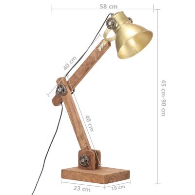 vidaXL Lampe de bureau industrielle Laiton Rond 58x18x90 cm E27