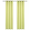 vidaXL Rideaux avec anneaux en m&eacute;tal 2 pcs Coton 140x225cm Vert