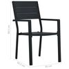 vidaXL Chaises de jardin lot de 4 Noir PEHD Aspect de bois