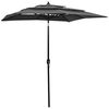 vidaXL Parasol de jardin &agrave; 3 niveaux avec m&acirc;t en aluminium anthracite