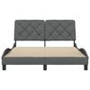 vidaXL Cadre de lit sans matelas gris fonc&eacute; 140x200 cm tissu