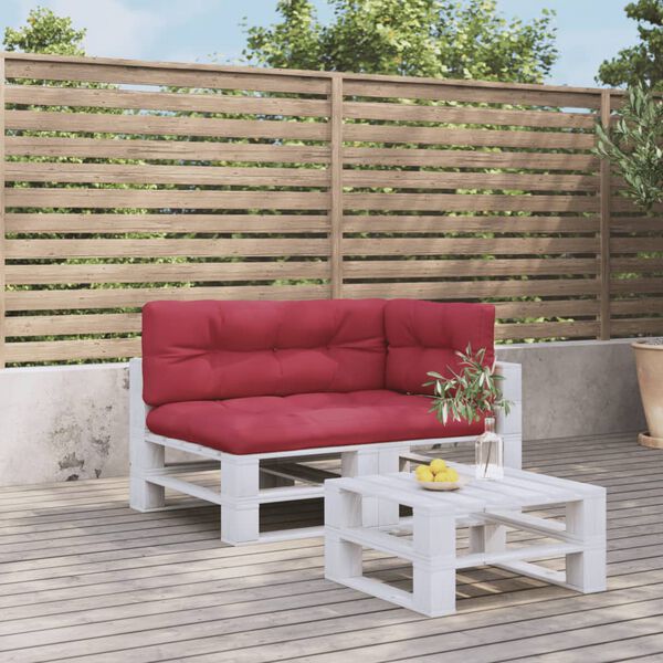 vidaXL Coussins de palette lot de 3 rouge bordeaux tissu
