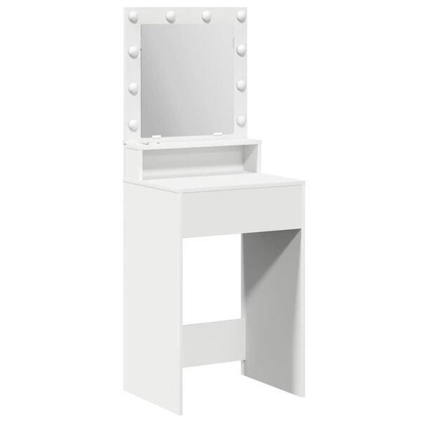 vidaXL Table de Toilette Blanc 50 x 41 x 135 cm Bois d'ing&eacute;nierie