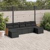 vidaXL Salon de jardin 7 pcs avec coussins noir r&eacute;sine tress&eacute;e