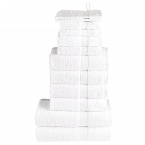 vidaXL Ensemble de serviettes de qualit&eacute; sup&eacute;rieure SOLUND 12pcs blanc