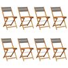 vidaXL Chaises pliantes 8 pi&egrave;ces en bois d'acacia massif gris