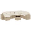 vidaXL Salon de jardin avec coussins 9 pcs beige r&eacute;sine tress&eacute;e