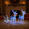 vidaXL D&eacute;coration de No&euml;l Rennes et tra&icirc;neau 160 LED 130 cm Acrylique