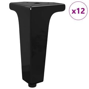 vidaXL Pieds de meuble 12 pcs Noir 5,5 x 5,5 x 10 cm Fer