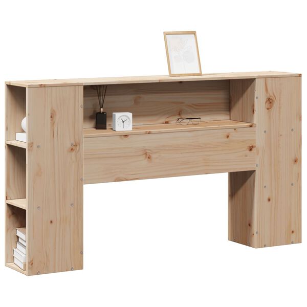 vidaXL T&ecirc;te de lit avec rangement 160 cm bois massif de pin
