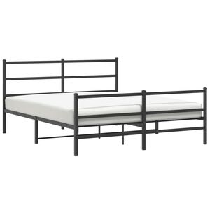 vidaXL Cadre de lit m&eacute;tal sans matelas avec pied de lit noir 160x200cm