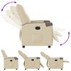 vidaXL Fauteuil inclinable &eacute;lectrique Cr&egrave;me Tissu