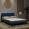 vidaXL Cadre de lit avec LED sans matelas Hanko bleu 120x200 cm velours