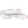 vidaXL Lit de jour avec gigogne et tiroirs sans matelas 90x190 cm
