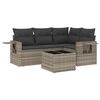 vidaXL Salon de jardin 5 pcs avec coussins gris clair r&eacute;sine tress&eacute;e