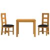 vidaXL Ensemble de salle &agrave; manger 3 pc Noir Bois de ch&ecirc;ne massif