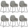 vidaXL Chaises de salle &agrave; manger 6 pc Velours Gris clair