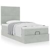vidaXL Cadre de lit ottoman et matelas gris clair 90x200 cm velours