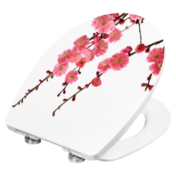 CORNAT Si&egrave;ge de toilette avec fermeture en douceur CHERRY BLOSSOM