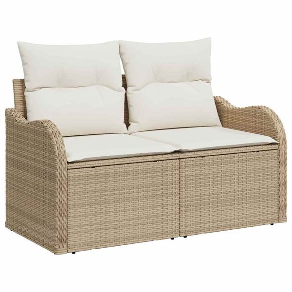 vidaXL Ensemble de canap&eacute; de jardin 5 pcs Beige Poly rotin